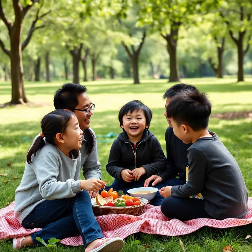 Family picnic in the park